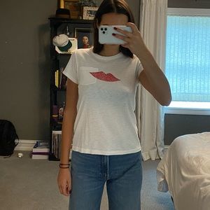 rag & bone Short Sleeve White Graphic T-shirt